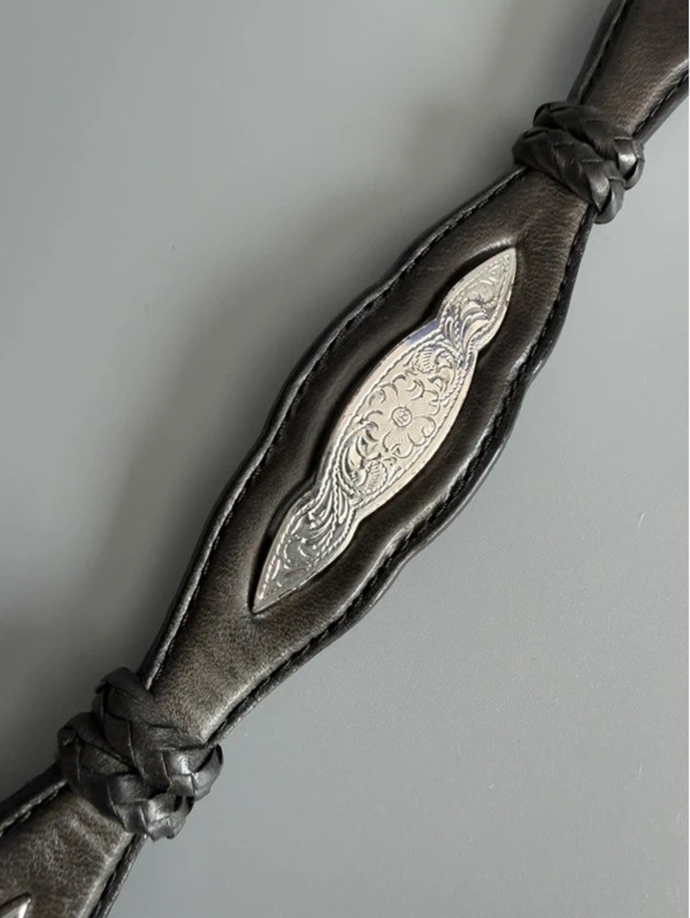 Real leather Tony Lama belt with silver details - stunning - Picture 6 of 8